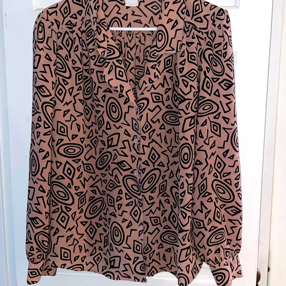 Worthington Abstract Geometric Button Down (Size 16)